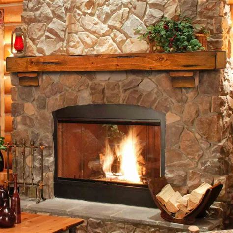 60 Shenandoah Distressed Medium Oak Fireplace Shelf By Pearl Mantels