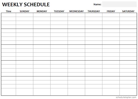 Weekly Schedule Printable Template Customizable Weekly Planner