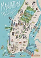 Mapa ilustrado descargable de Manhattan con los puntos más ...