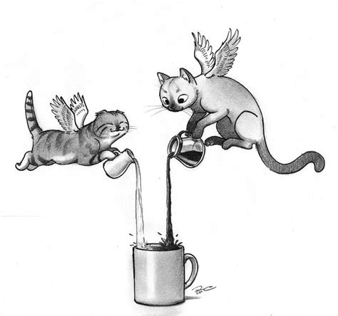Magic Caffeine Cats By Robthedoodler On Deviantart Cats Illustration
