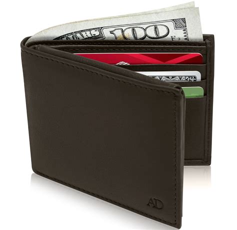 slim bifold wallets for men rfid front pocket leather small mens wallet with id window ts