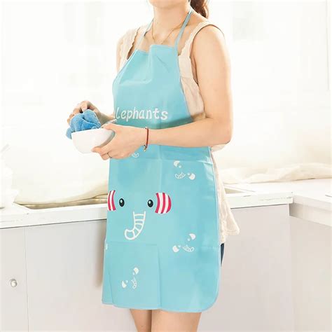 Promotion Apron Kit Bib Apron Cartoon Sleeveless Cuff Waterproof Aprons Gowns Suits For Women