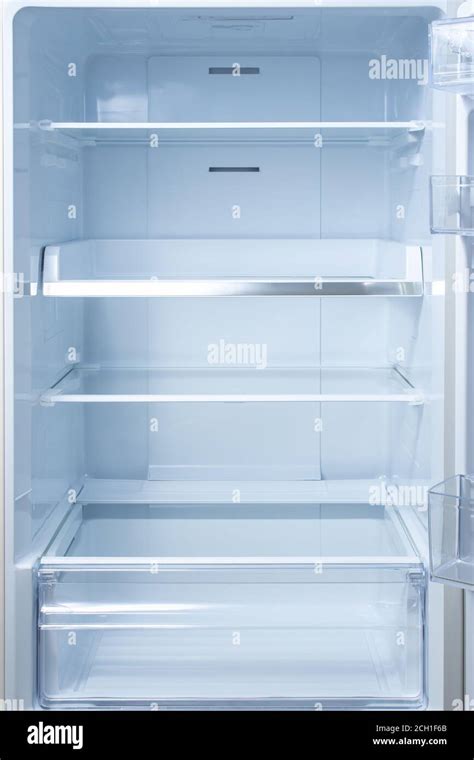 Empty Open Fridge With Shelves Refrigerator Mockup Background Empty