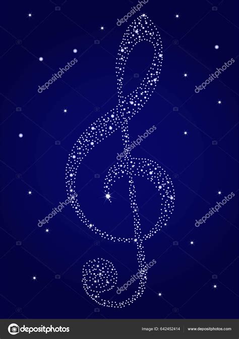 Musical Background Clef Glow Shiny Twinkling Stars Stock Vector Image