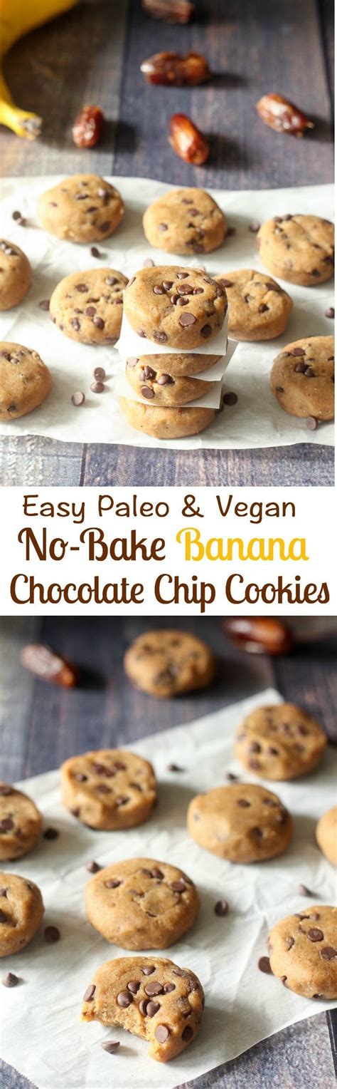 In a medium bowl, mash bananas with a fork or spoon until it becomes puree consistency. No Bake Banana Chocolate Chip Cookies {Paleo & Vegan ...