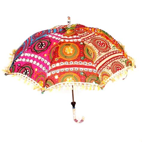 Rajasthani Sun Umbrella Embroidery Designer Cotton Parasols Traditional