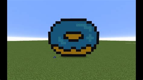 Minecraft Tutorial Blue Donut Pixel Art 112 Pc Mcpe Xbox 1 Youtube
