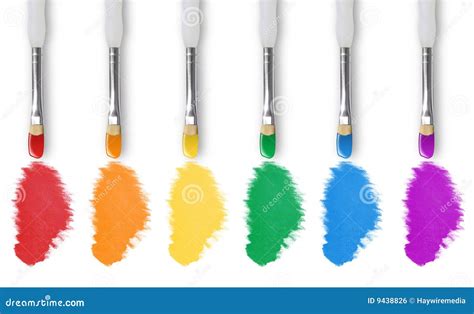Painting Rainbow Colors With Paintbrush Stock Illustration