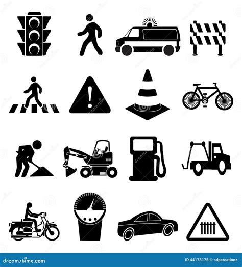 Traffic Sign Collection Warning Road Signs Cartoon Vector