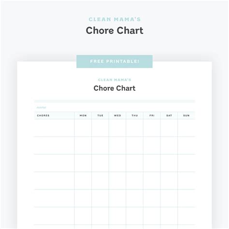 Show Your Kids How To Clean Free Printable Chore Chart Free