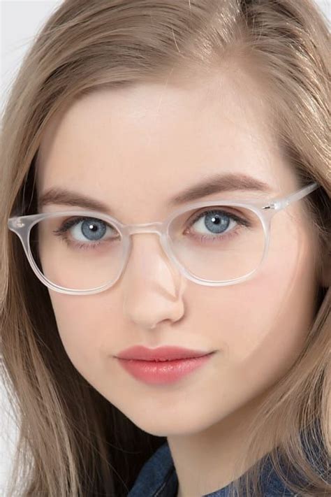 Hubris Frosted Oval Frames With Cool Vibe Eyebuydirect Clear