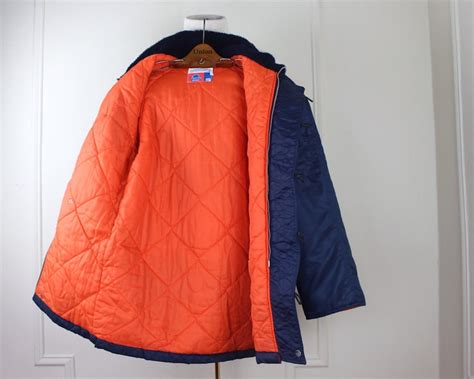 1970s Blue Orange Snorkel Parka Military Style N3b Flight Etsy