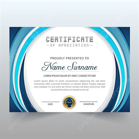 Modern Blue Certificate Template Design Template Download On Pngtree