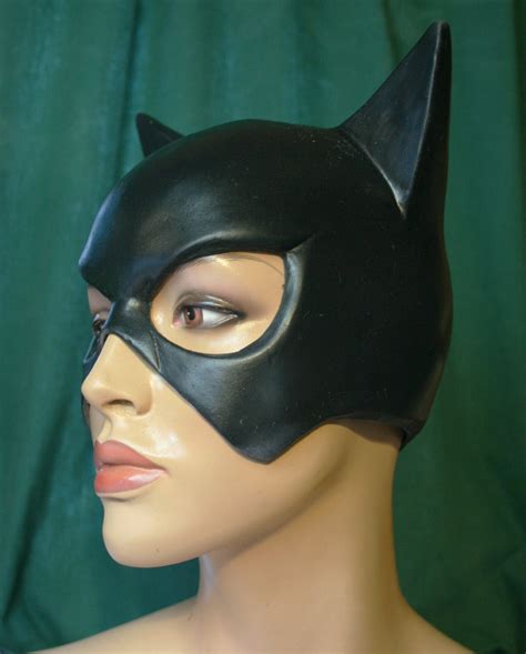Black Latex Catwoman Mask Etsy
