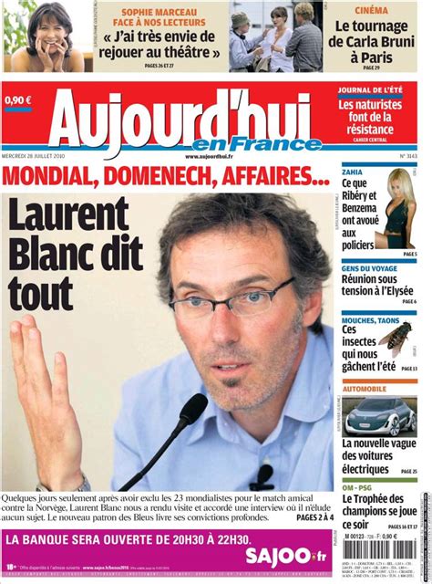 Journal Aujourdhui En France France Les Unes Des Journaux De France