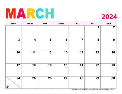 March 2024 Calendar With Holidays 25 Awesome Free Printables