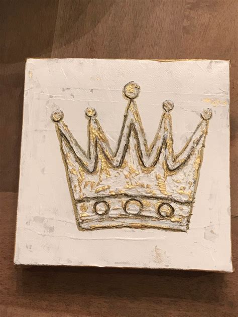 Mixed Media Crown Painting Etsy