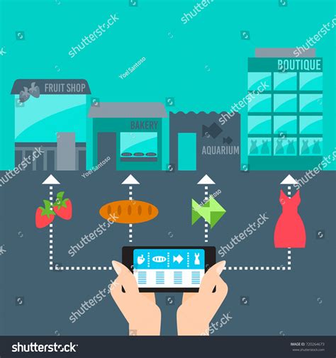 Market Place Vector Illustration Stock Vector Royalty Free 720264673