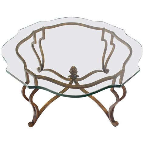 Shop with afterpay on eligible items. Gold Gilded Wrought Iron Base, Glass-Top Hollywood Regency ...