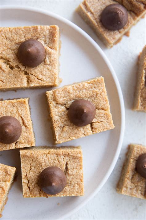 Gluten Free Peanut Butter Blossom Cookie Bars The Roasted Root