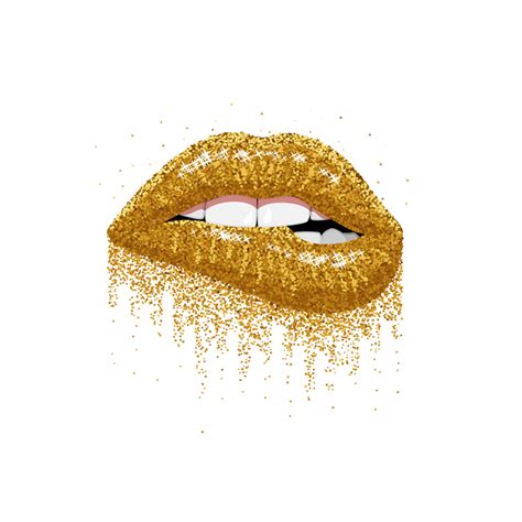 Glitter Gold Lips Png Transparent Image Free Png Pack Download