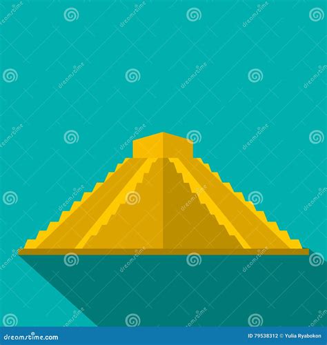 Pirâmide Maia ícone Em Iucatão, México, Estilo Liso Ilustração do Vetor