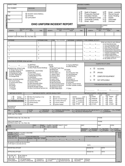 Filling Out Ohio Uniform Incident Report Fill Out And Sign Printable