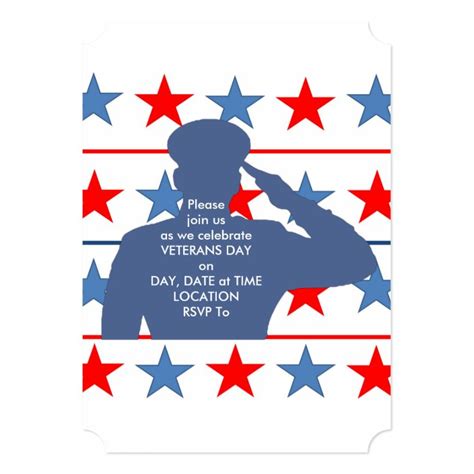 Salulting Our Stars Veterans Day Party Invite