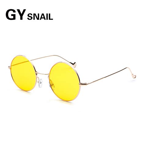 Gysnail Retro Metal Sunglasses Women Round Fashion Sun Glasses Men Brand Designer Vintage