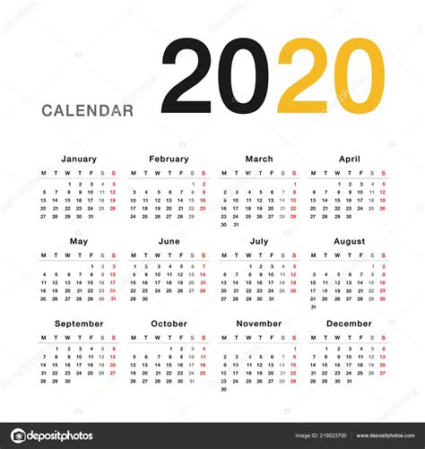 Calendario Ano 2020 Colombia