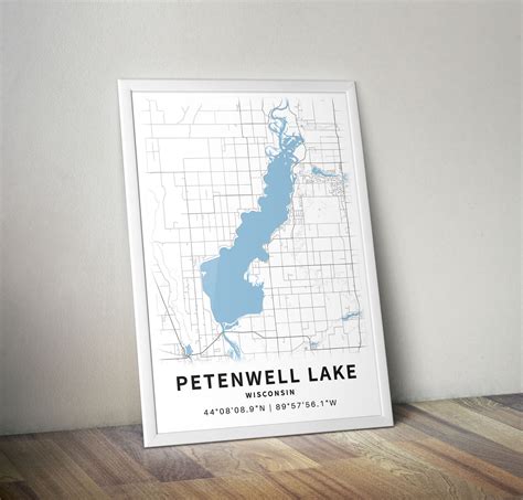 Printable Map Of Petenwell Lake Wisconsin United States Etsy