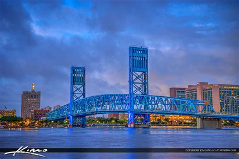 Jacksonville Skyline Florida Duval County Main Street Bridge Nig