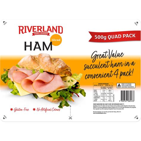 Riverland Ham Sliced Quad Pack 500g Woolworths