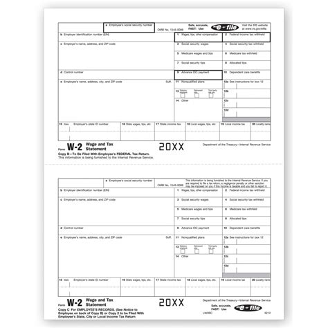 Laser W 2 Tax Form Employee Copy B And C Free Shipping