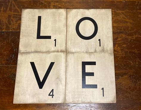 Love Scrabble Tiles Love Sign Scrabble Word Love Etsy