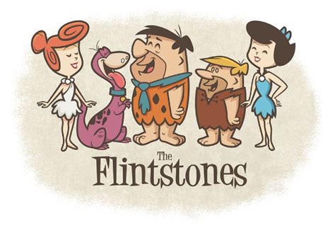 The Flintstone Caricatures Classic Cartoon Characters Flintstones