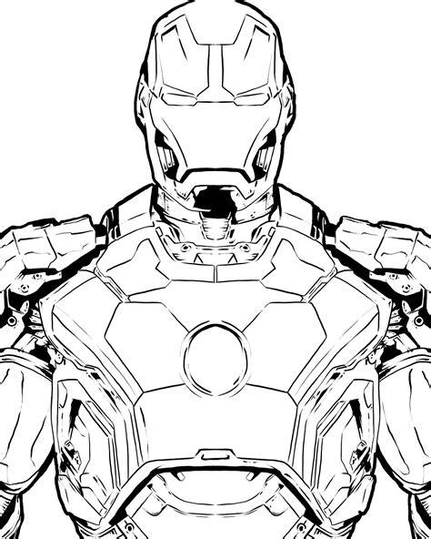 Iron Man Face Pencil Coloring Pages