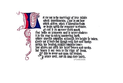 Shakespeares Sonnet 116 Calligraphy Print On Etsy