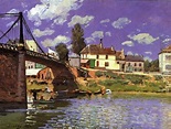 The Bridge at Villeneuve la Garenne by Alfred Sisley | Oil Painting ...