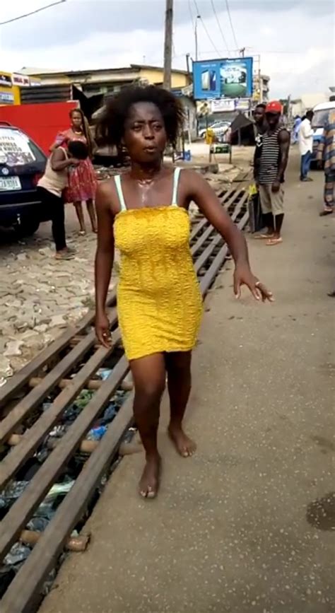 Nigerian Lady Runs Mad After Standing For Hours At Betting Shop In Imo