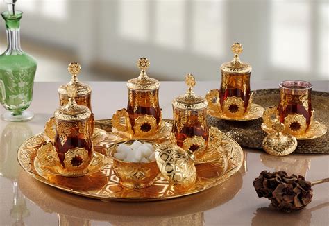 Latest Model Turkish Arabic Tea Set For Six With Tray Fairturk Com