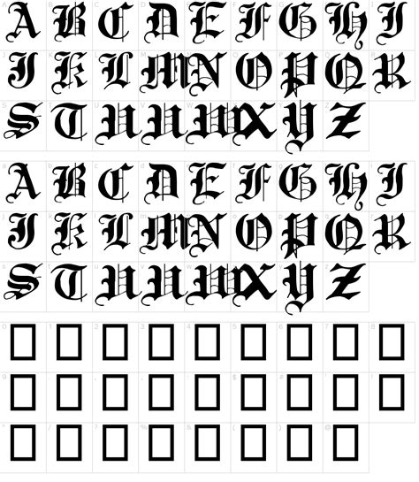 Gothic Alphabet Letters Free Printables