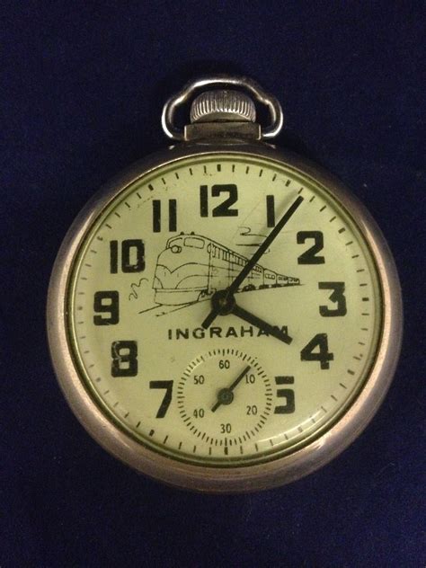 Vintage Ingraham Train Pocket Watch Working Condition Sold Was