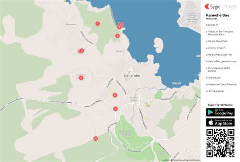 Kaneohe Bay Printable Tourist Map Sygic Travel