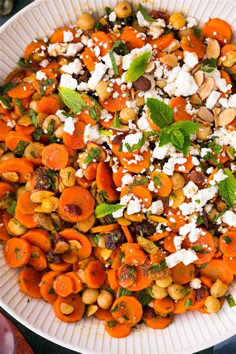 Carrot Salad With Chick Peas Almonds And Feta Cooking Classy