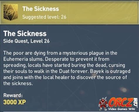 Assassin S Creed Origins The Sickness Orcz Com The Video Games Wiki