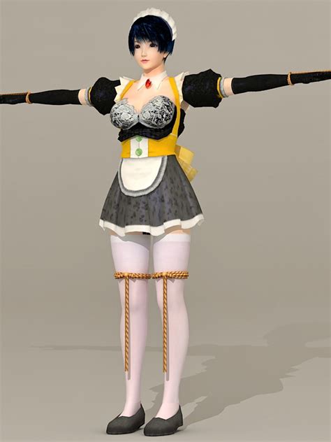Anime Maid Girl 3d Model 3ds Maxcollada Files Free Download Modeling