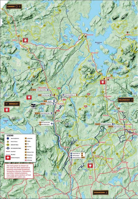 Maine Atv Trails Map Snowmobile Maps Abbot Trailside Lodging