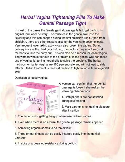 Herbal Vagina Tightening Pills To Make Genital Passage Tight By Alton