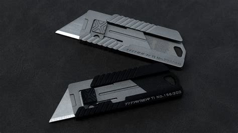 Titanium Utility Knife Edc Knife Retractable Box Cutter Etsy